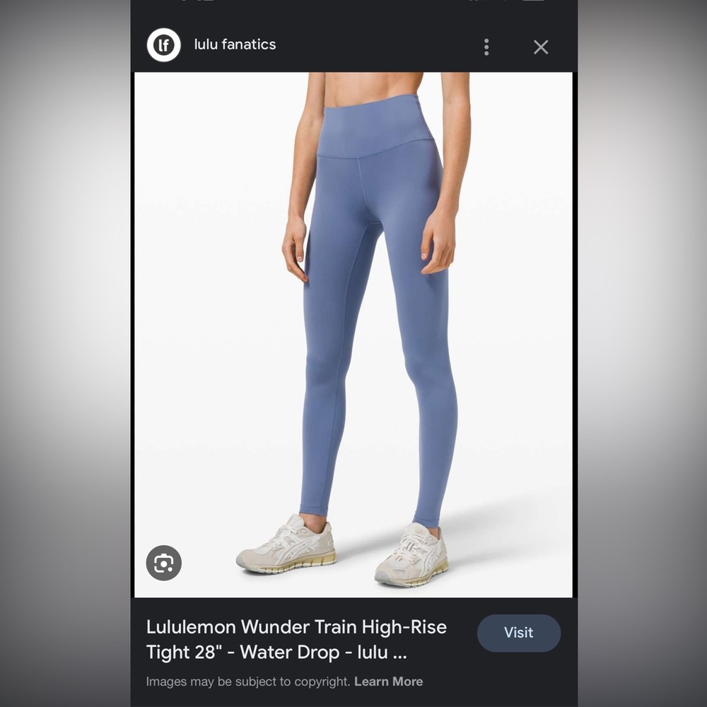 Lululemon Wunder Under Size 6 leggings, Color-Water drop
